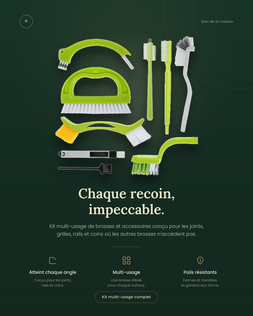 Kit 9 brosses de nettoyage multi-usages
